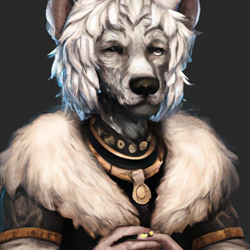 Humanoid Dog Character Portrait, RPG Fantasy Art