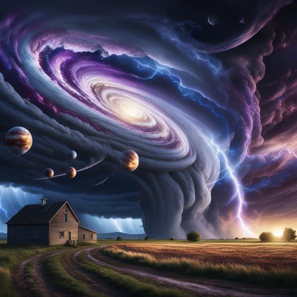 Stellar Tornado Concept Art in Hyperrealism