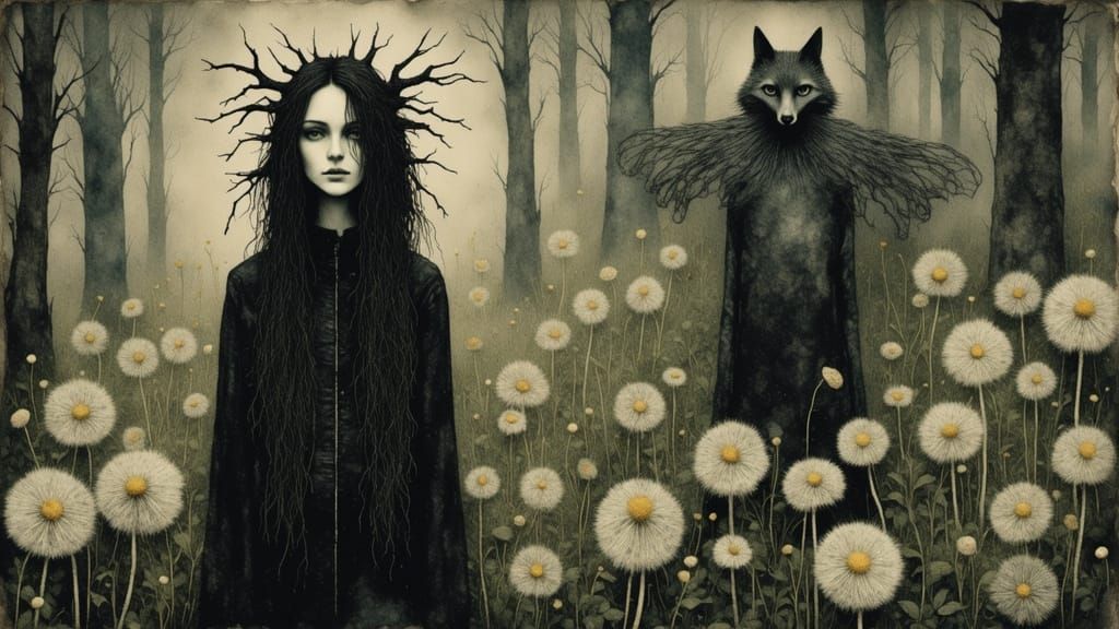 Dark Queen and Wolfhound in Forbidden Forest