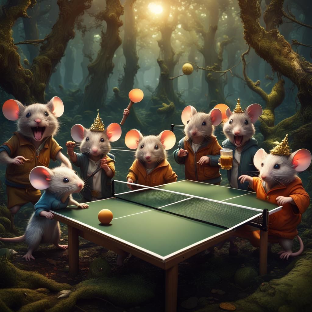 Forest Party with Funny Animals: Detailed Matte Painting