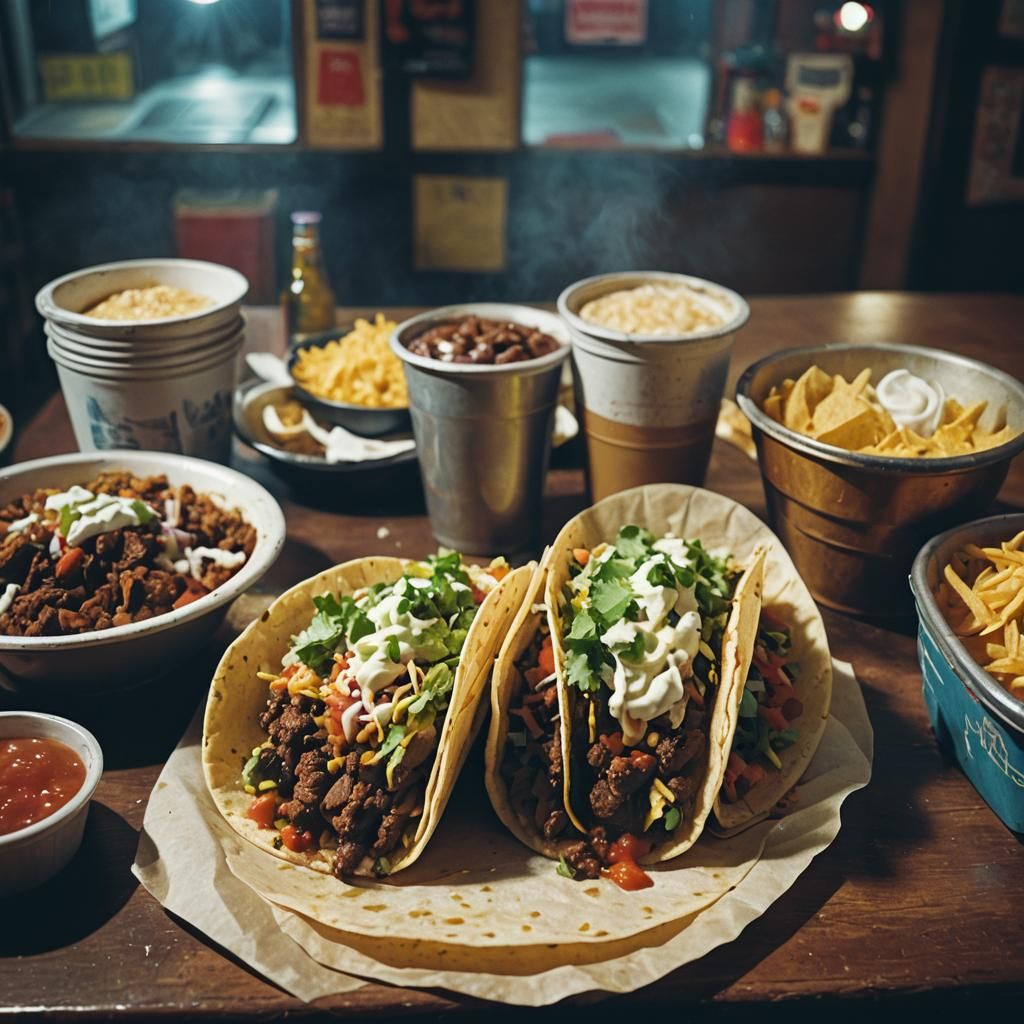 Chico's Tacos in El Paso: Cinematic Film Still