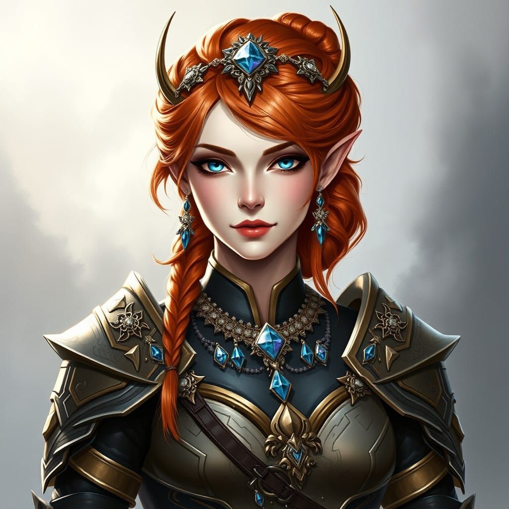 Ethereal Half-Elf Warrior in Regal Aldmeri Armor