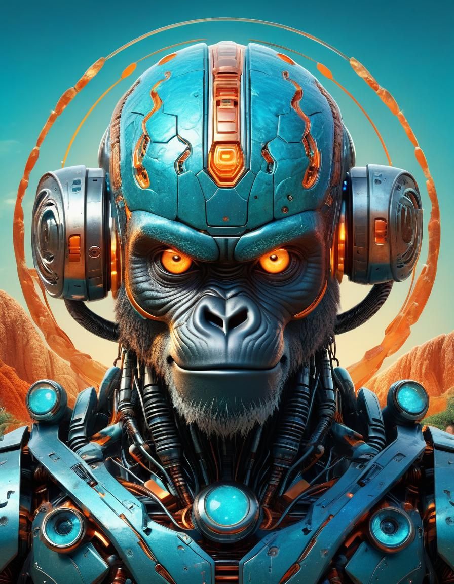 Biopunk Robot Fusion in Nature Photography Style