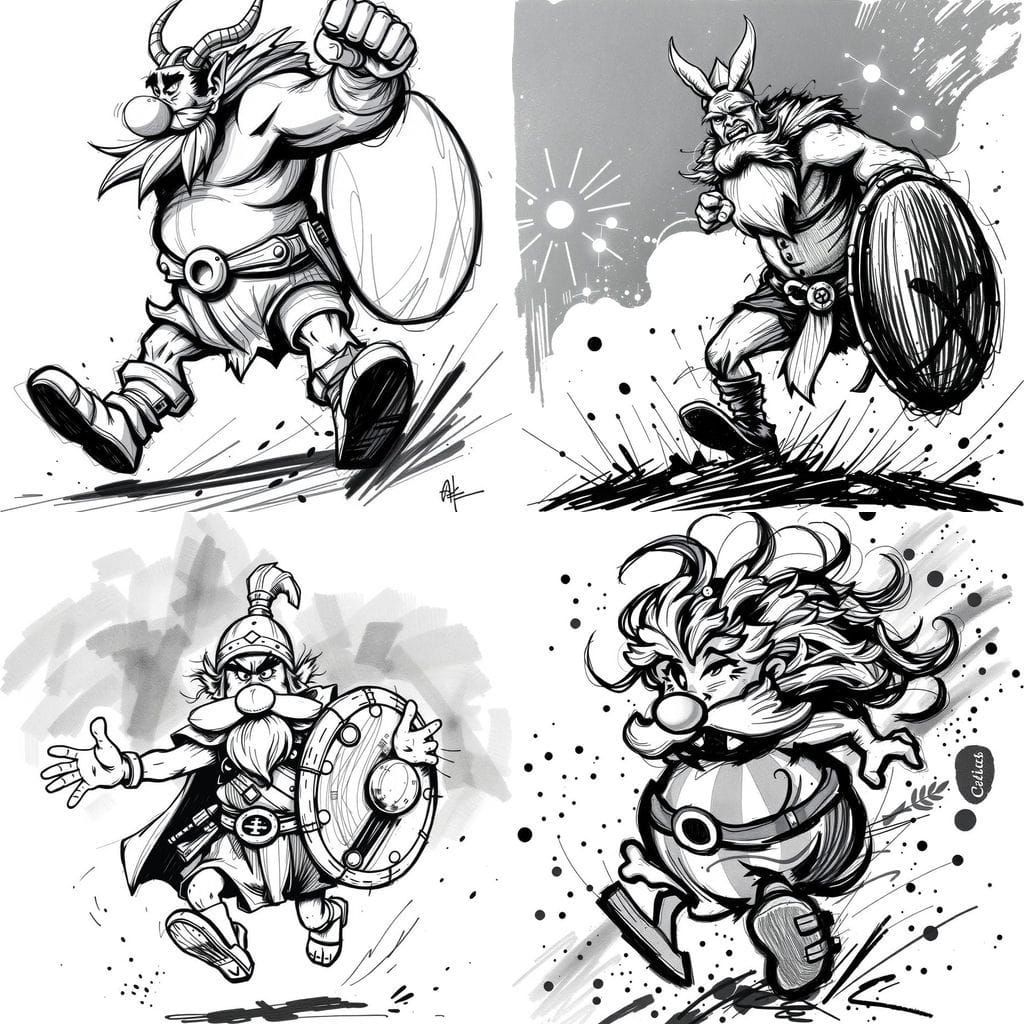 Asterix in Kinetic Monochrome