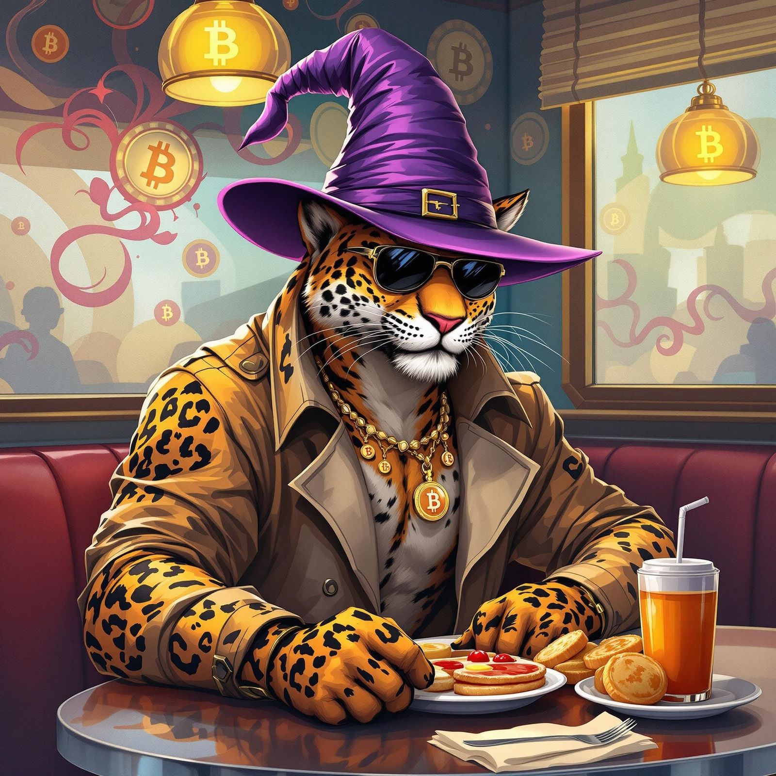 Leopard Crypto Witch in Sorayama Style