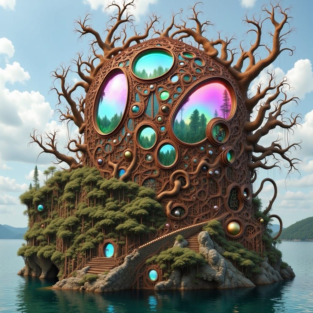 Eco-Shack Installation on Lake Cliff in Vibrant, Iridescent ...