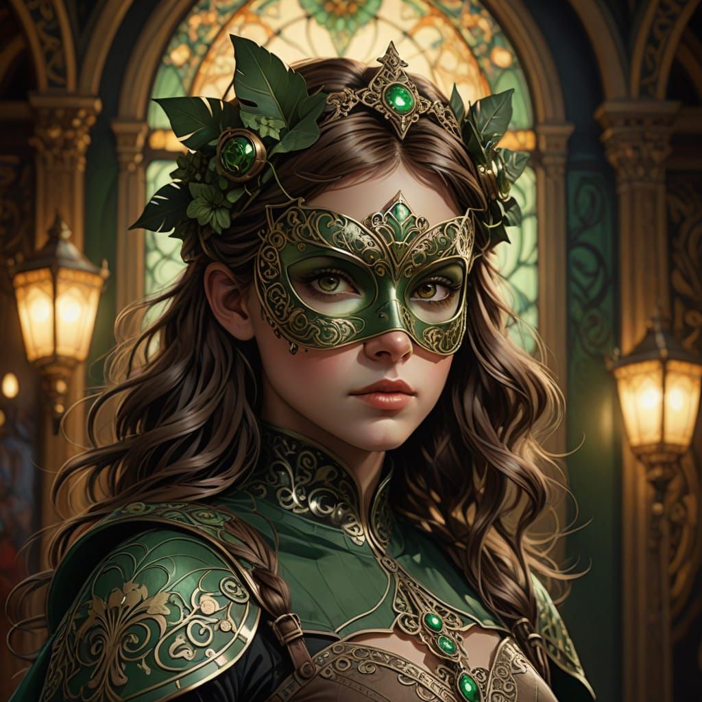 Superhero Girl in Intricate Puppet Costume