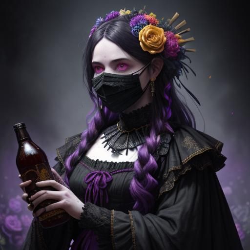 Eerie Masked Figure Sprays Party Fizz