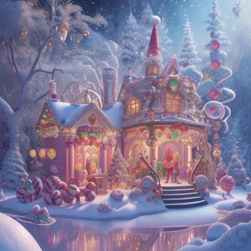 Magical Santa Babies Christmas Wonderland in Candy Art