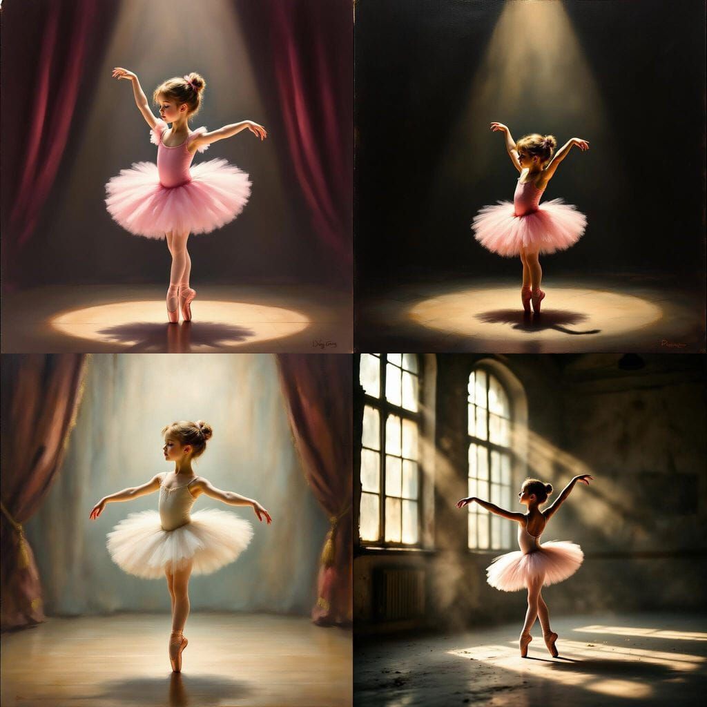 Graceful Girl Performing Ballet