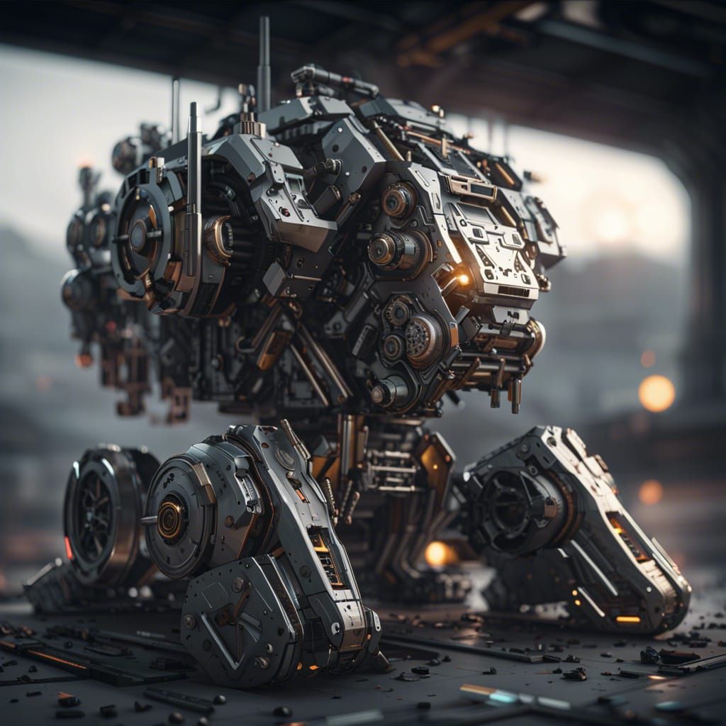 Futuristic Mech in Sci-Fi Landscape, 8K Render