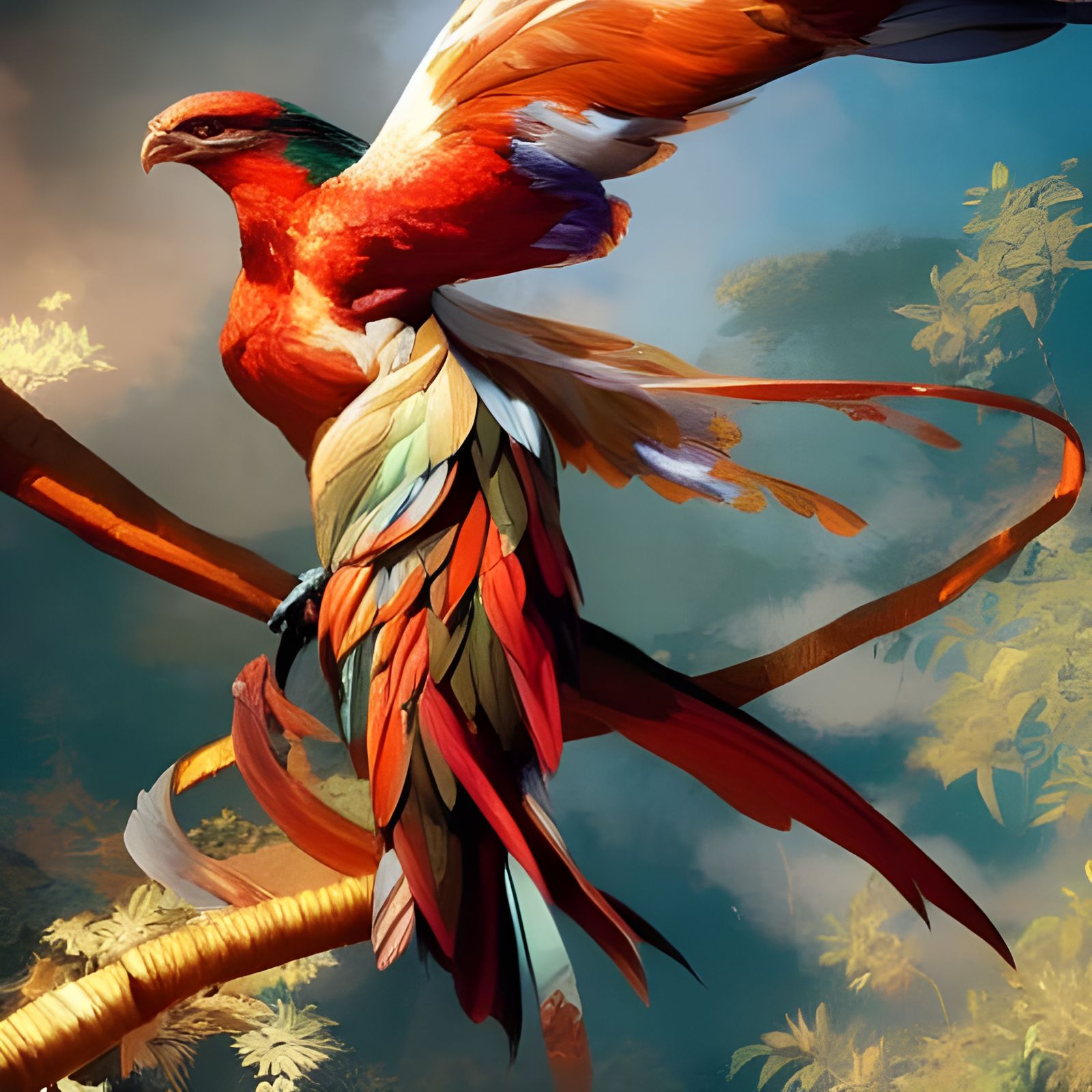 Fiery Phoenix Bird Concept Art