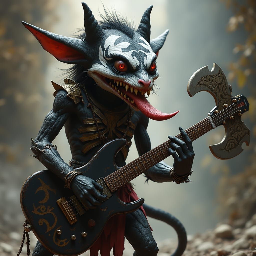 Kobold Rockstar in Dark Fantasy Style