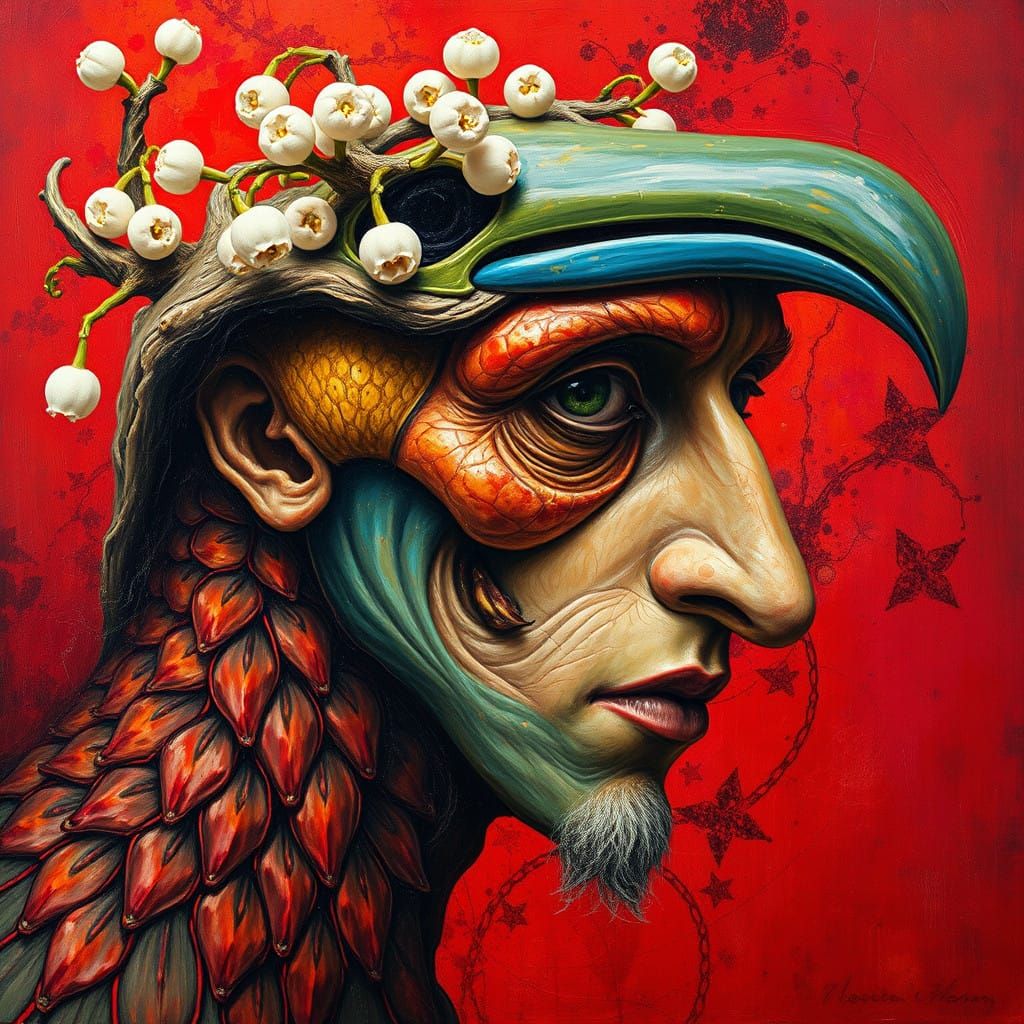 Surrealist Masterpiece: Whimsical Christmas Message in a Bot...