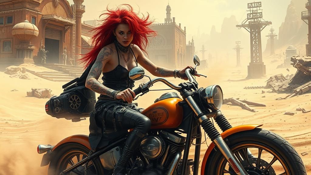 Steampunk Punk Rocker Rides Through Post-Apocalyptic Dreamsc...