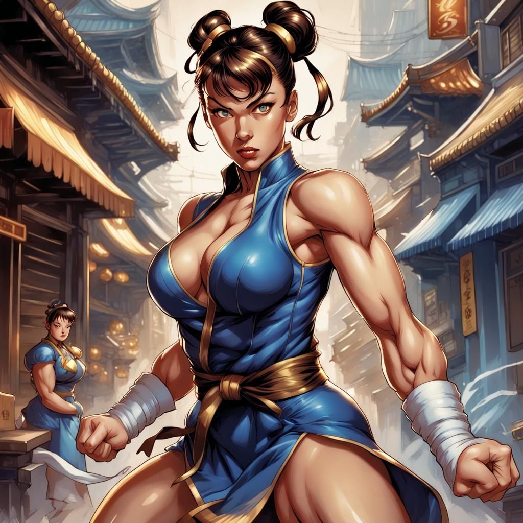 Chun-Li Street Fighter in Comic Book Style