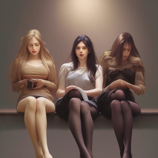 Pantyhose Portrait: Dynamic Lighting, Detailed Render