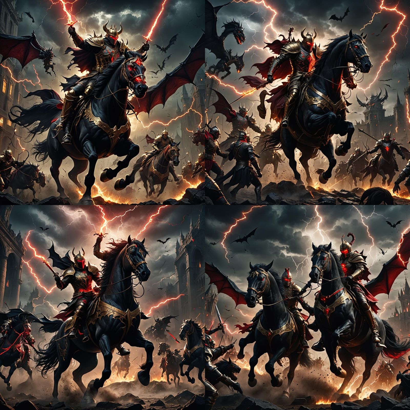 Knight vs Demons: 80s Fantasy Horror Scene