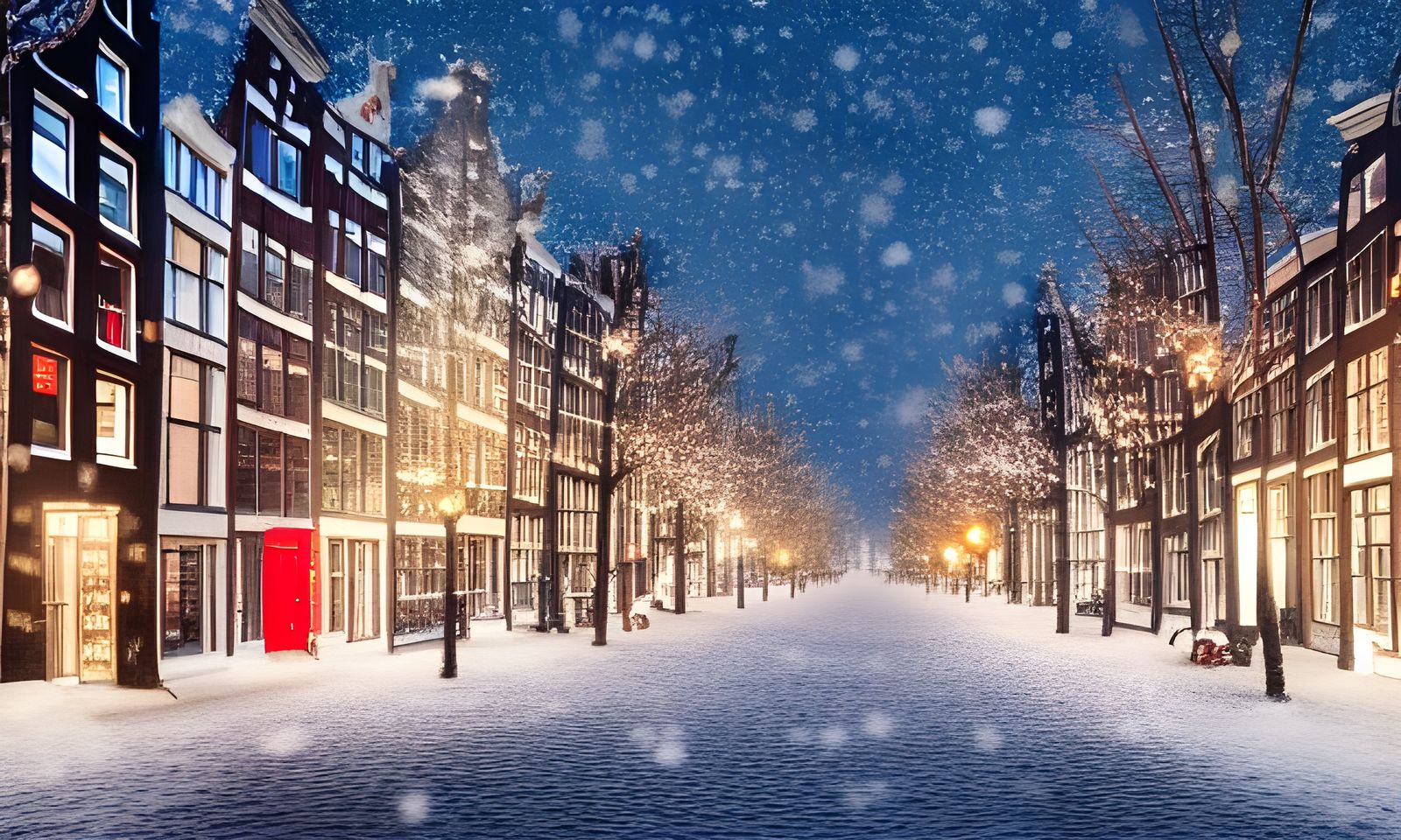 Christmas in Amsterdam: Snowy 8k Art