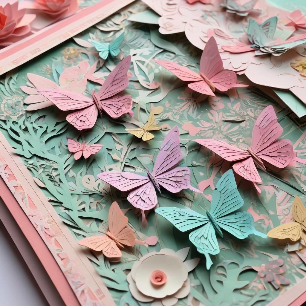 Pastel Junk Journal with Origami Butterflies