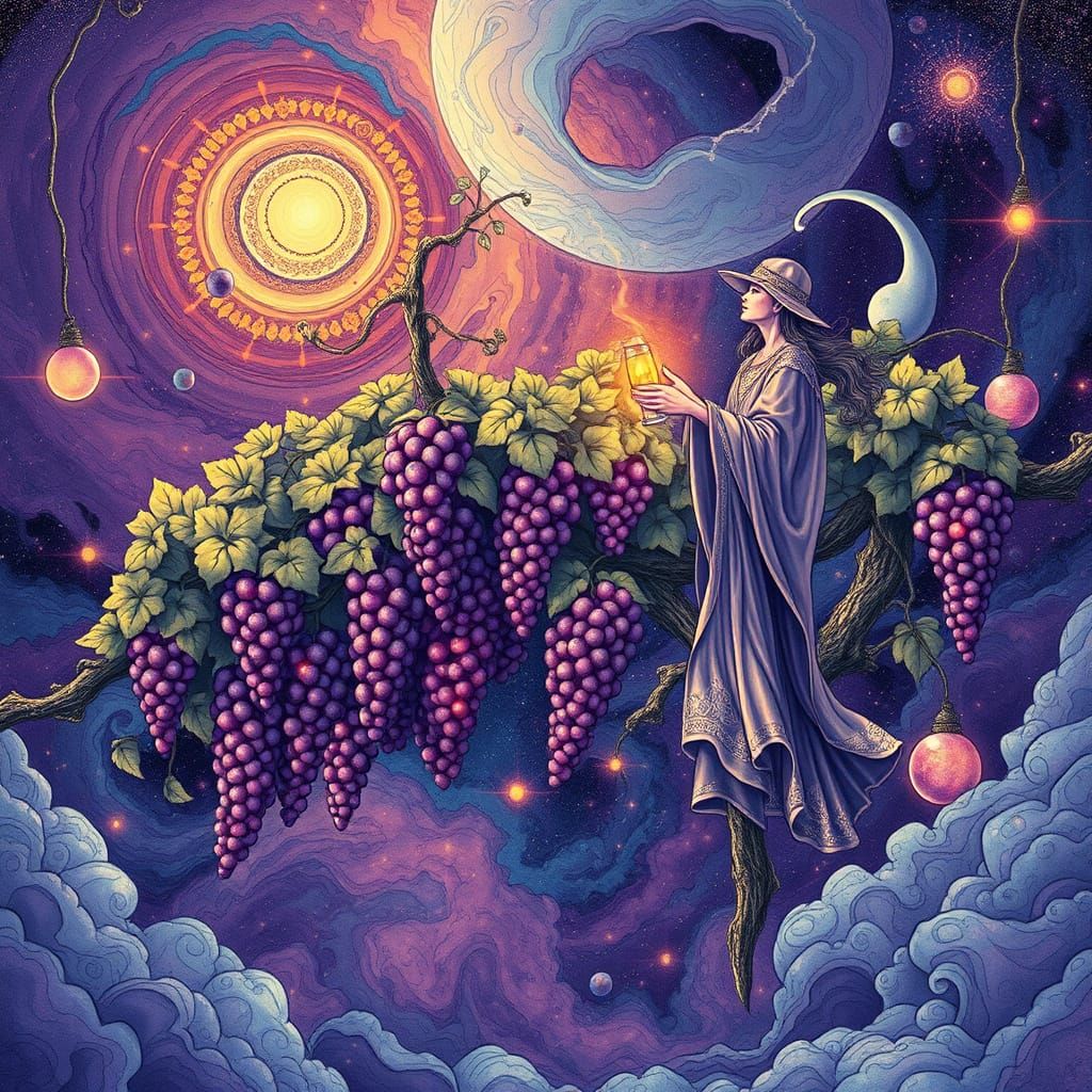 Celestial Vineyard in Ethereal Style