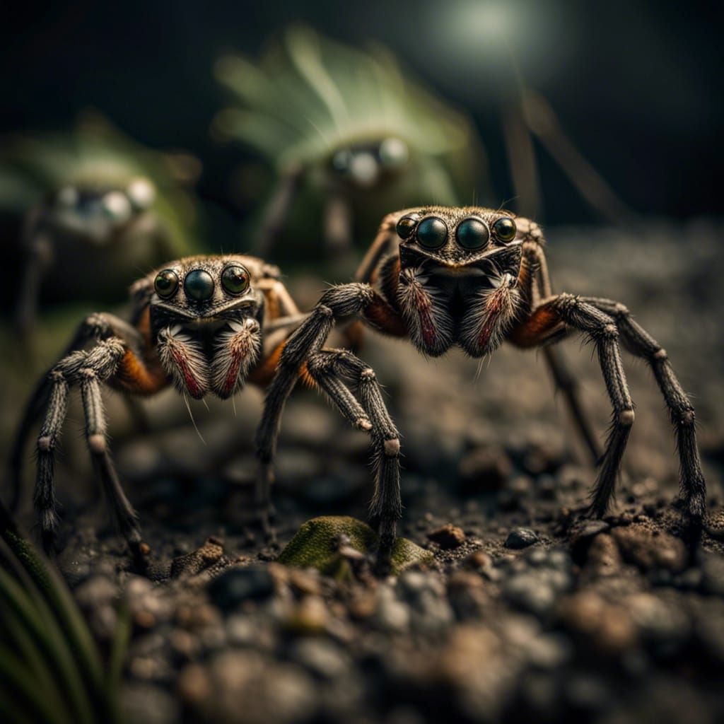 Creepy Spider Army Battle with Crocodile Eyes