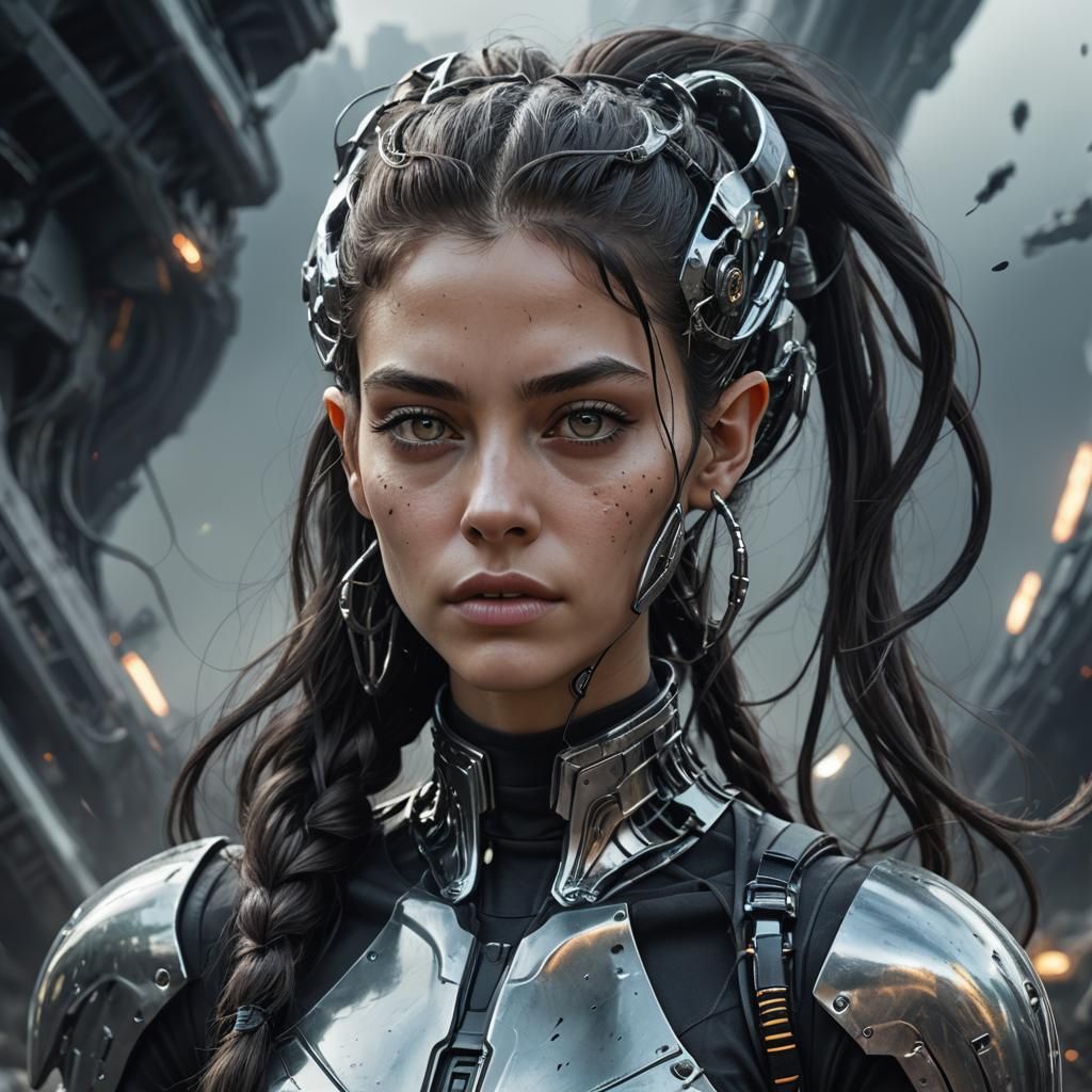 Hyperrealistic Portrait of a Beautiful Alien Girl