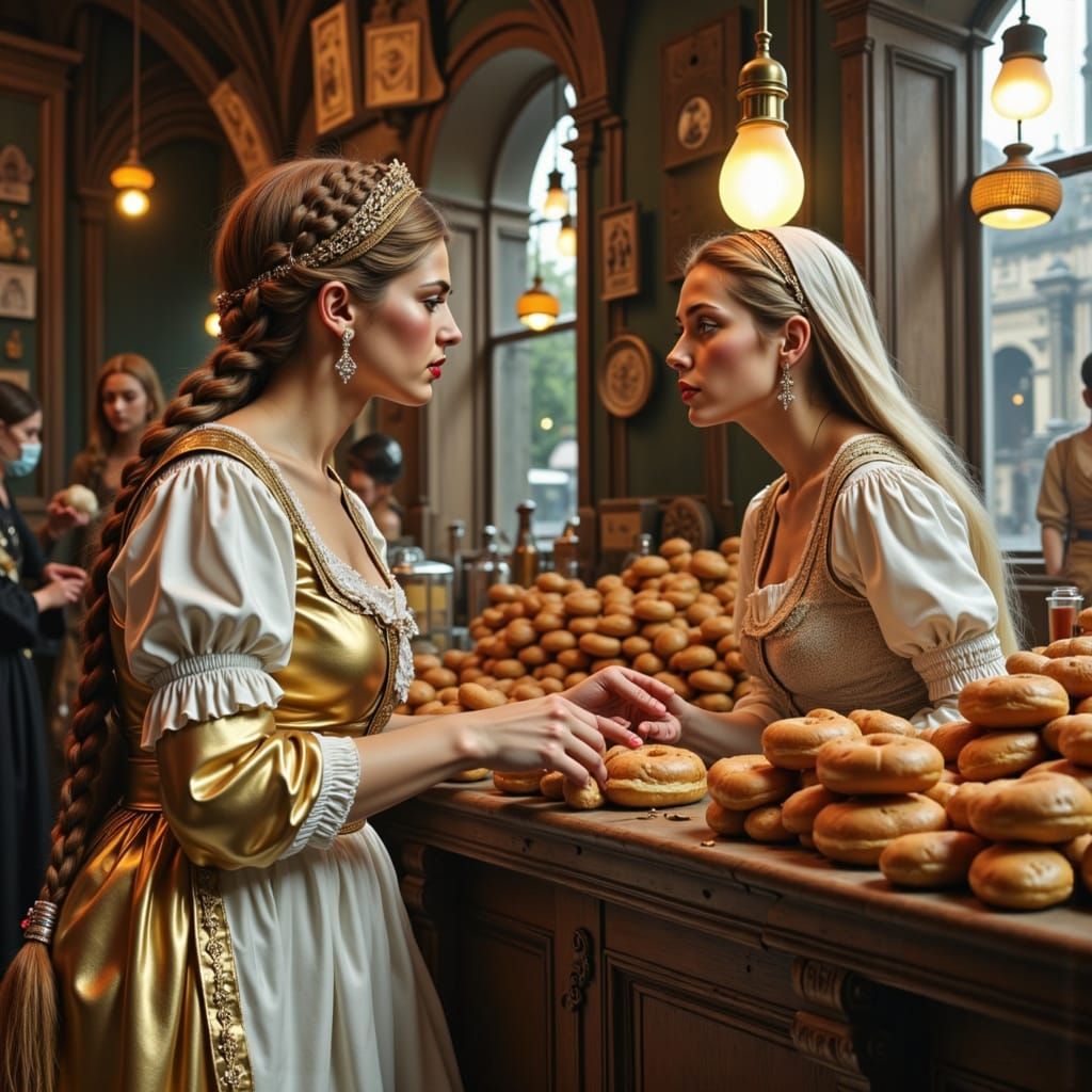 Tsarina Evdokija Visits the German Quarter, Photorealistic S...