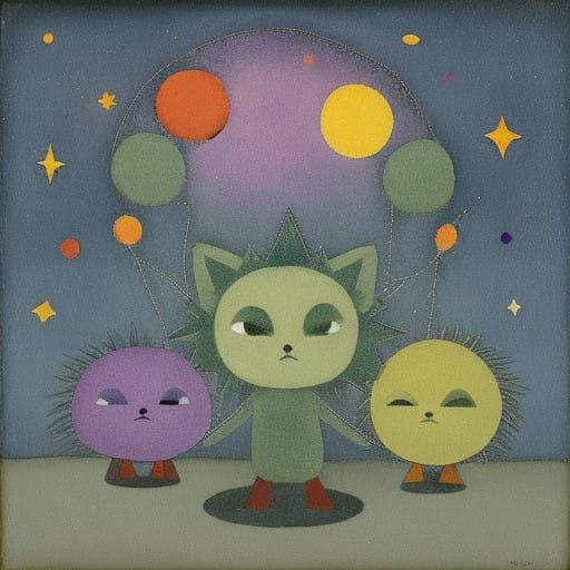 Vibrant Alien Hedgehog Celebrates Cosmic Winter