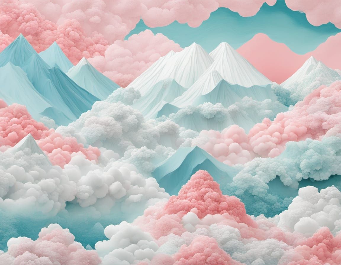 Surreal Abstract Painting of Colonial Azure Radiance