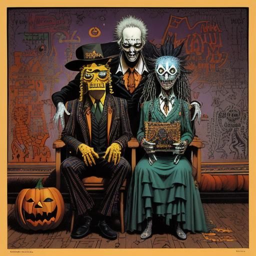 Halloween Art Inspired by Basquiat and Dali