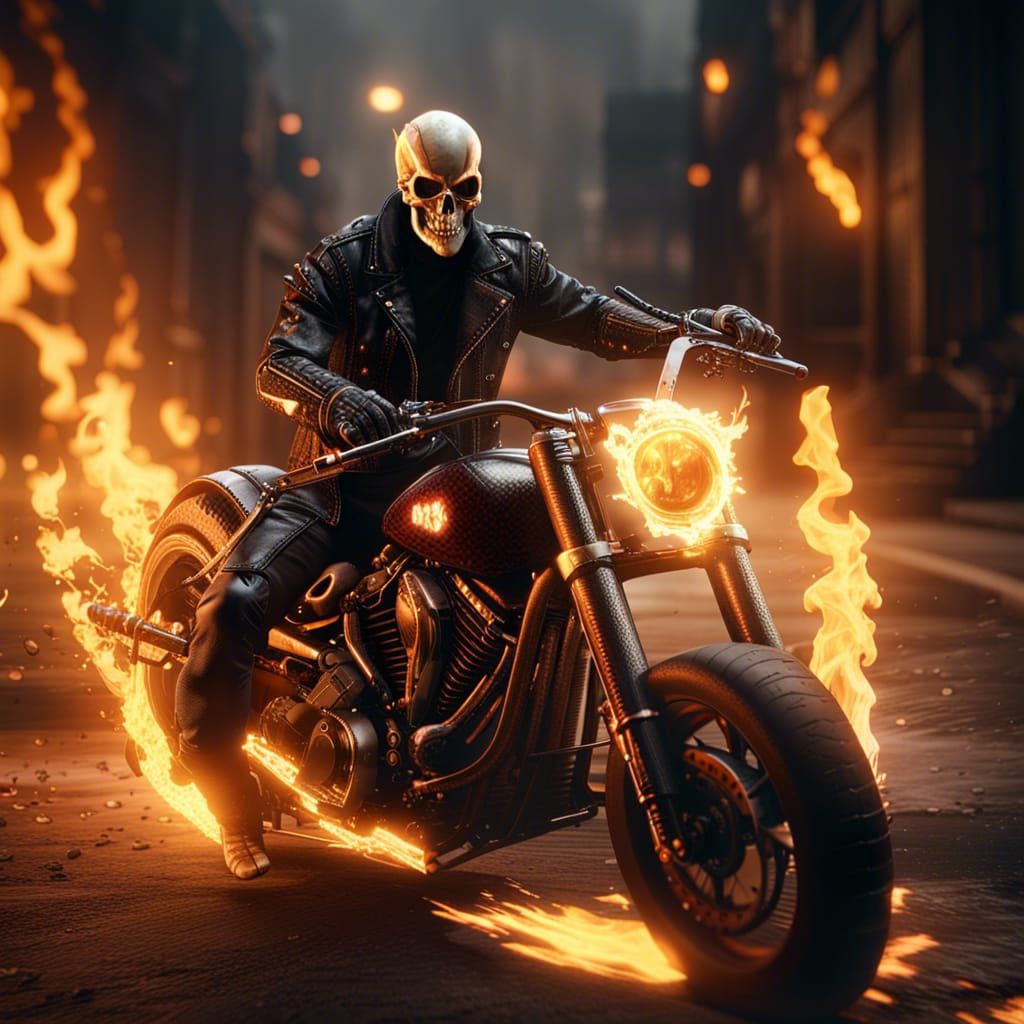 Ghost Rider in 3D Cinematic Style