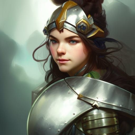 Dwarf Knight Portrait in Hyperdetailed Style