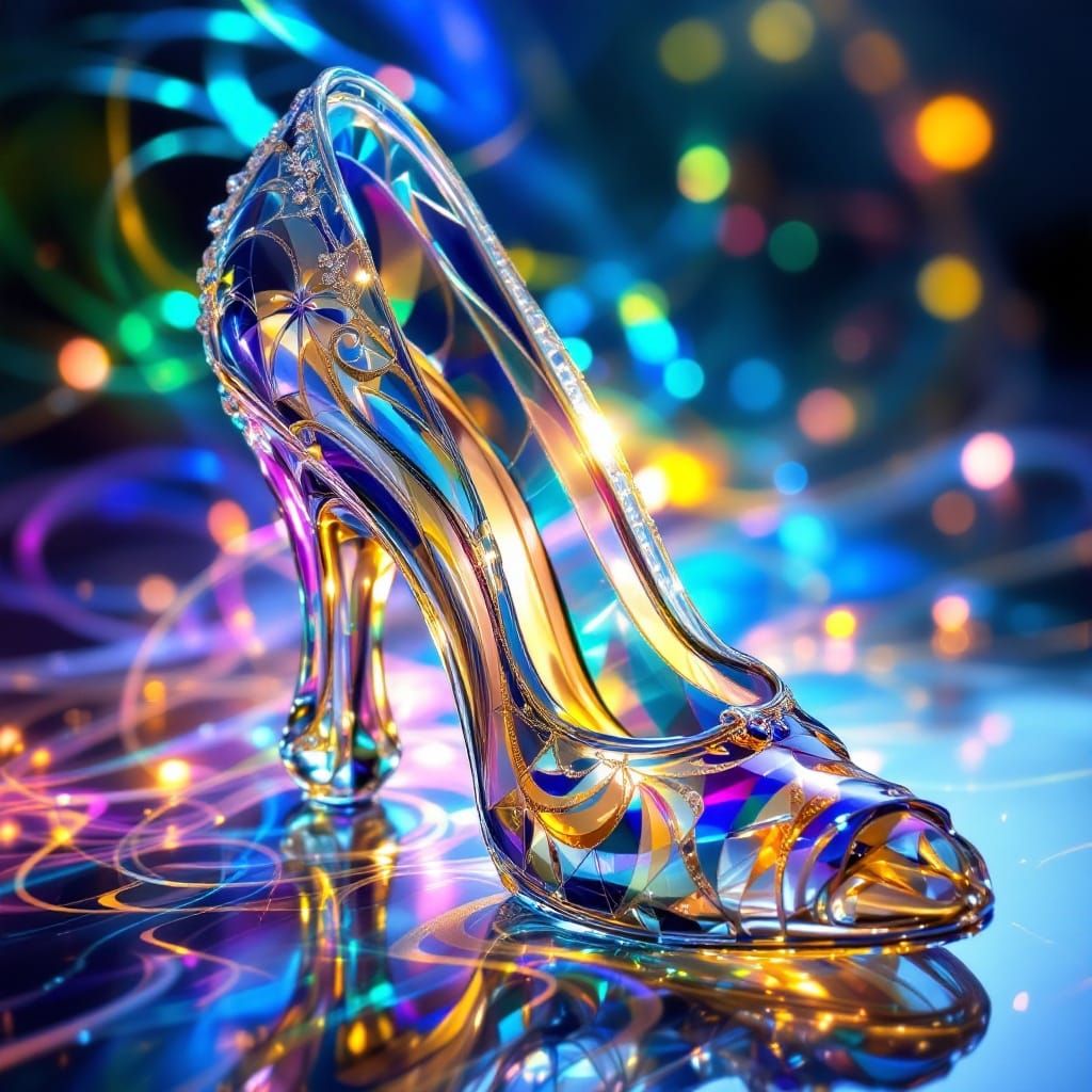 Ethereal Glass Slipper in Faberge-Inspired Style
