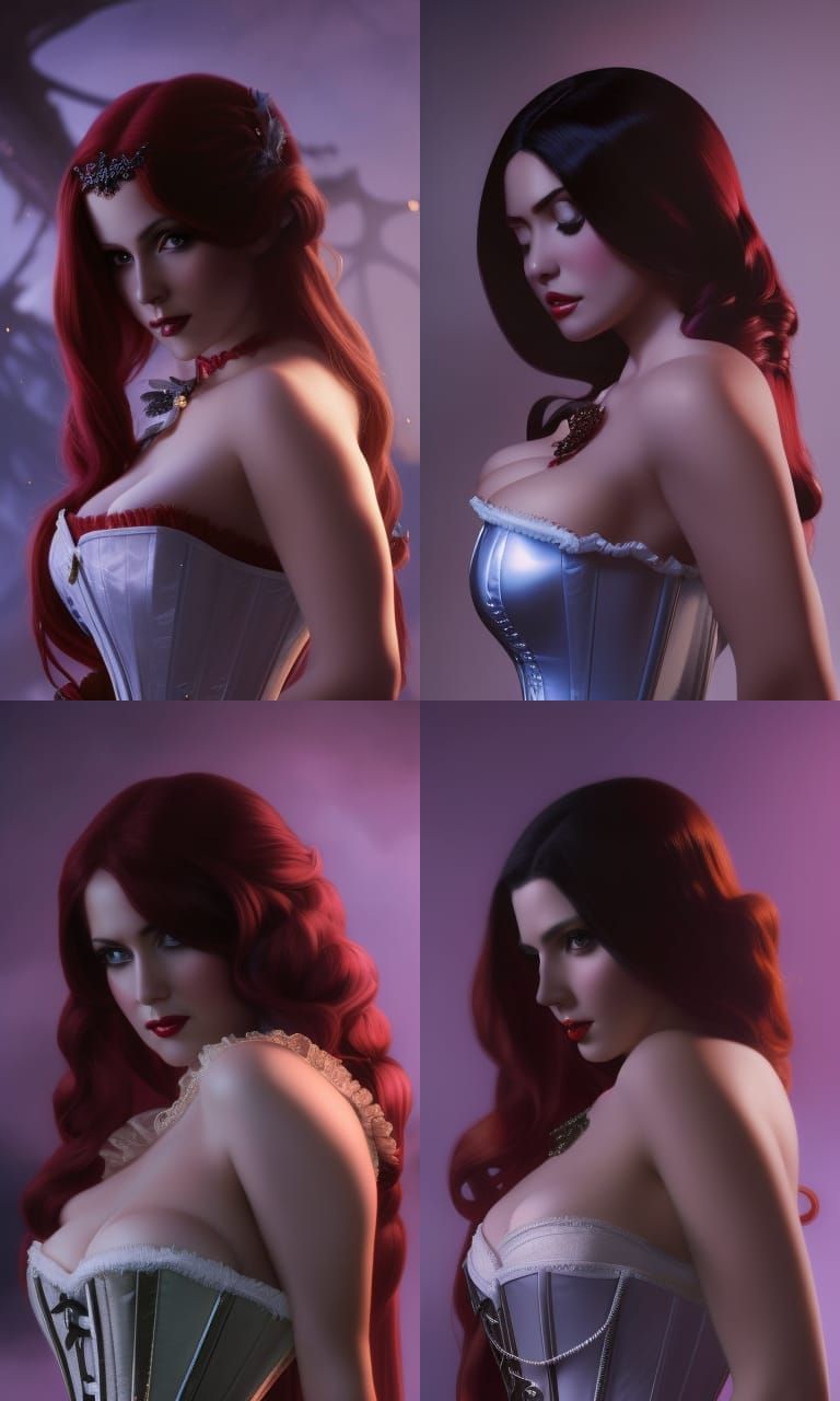 Elfin Maid Portrait in Voluptuous Concept Art Style