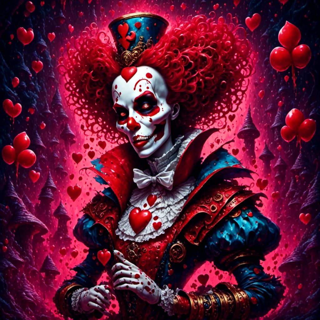 Queen of Hearts in Comic Book Graffiti Art