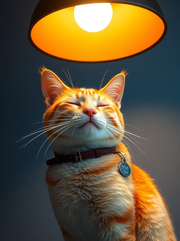 Majestic Ginger Cat Basking in Ethereal Light