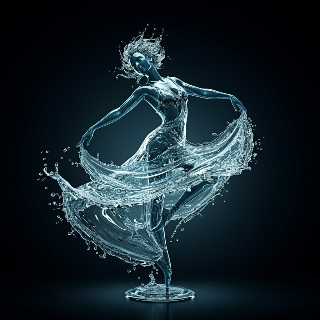 Graceful Water Dancer in 4K Photorealistic Rendering