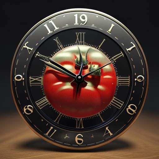 Futuristic 3D Clock Featuring Tomatoes