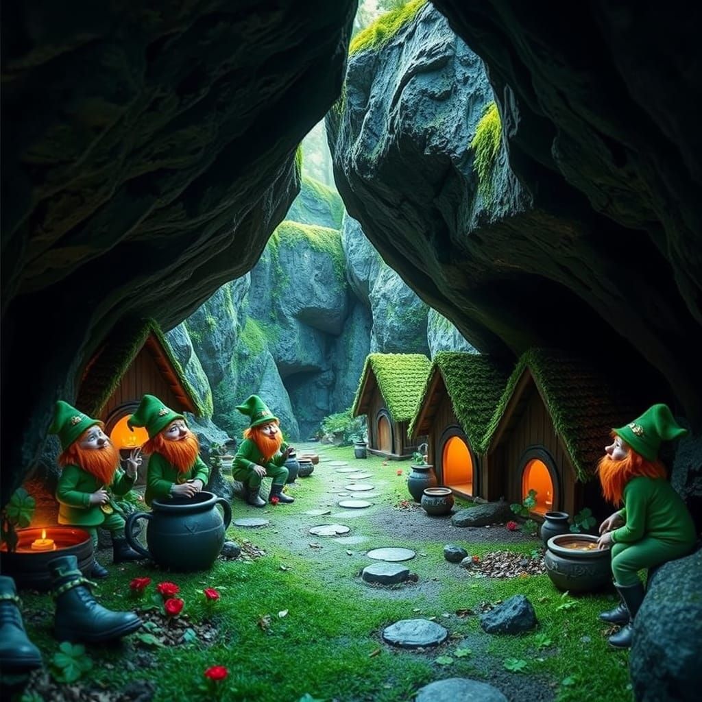 Leprechaun Village in Emerald Cave Celebrates Saint Patrick'...