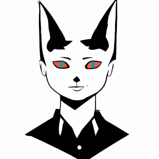 Klaus Nomi Cat in Japanese Art Style