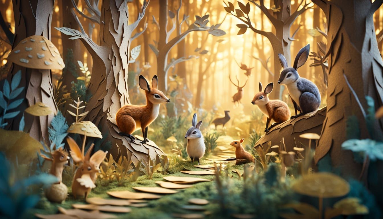 Paper Play. A magical forest.