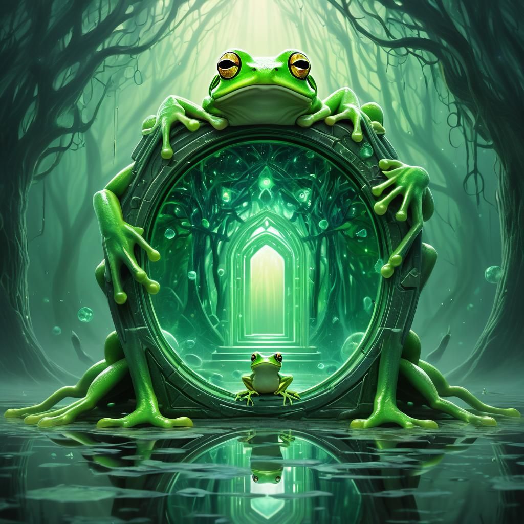 Frog's Cubist Portal to Alien World