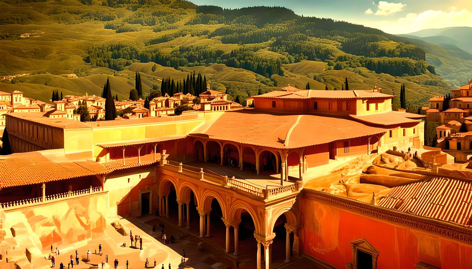 Pompeian Public Baths with Venetian Frescoes
