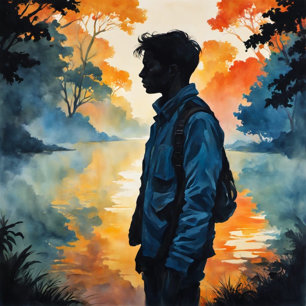 Epic Impressionist Portrait in Gouache Style with Thick Brus...