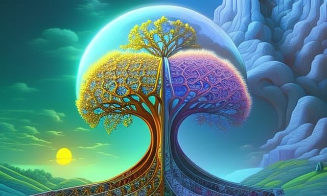 Heart Tree of Life in Summer and Winter