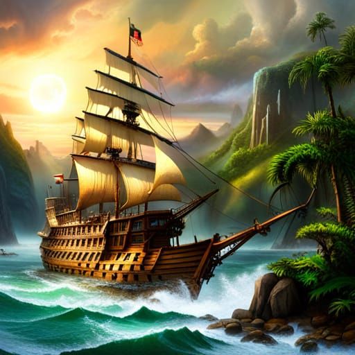 Grand Pirate Ship in Fantasy Neverland