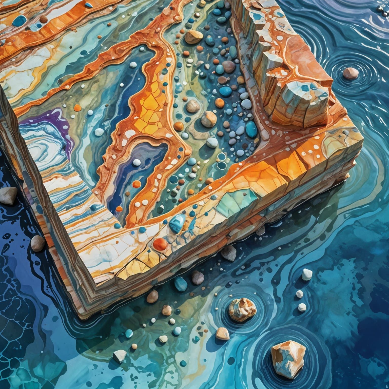 Saturated Watercolor Geology