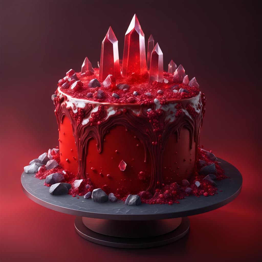 Red crystal cake