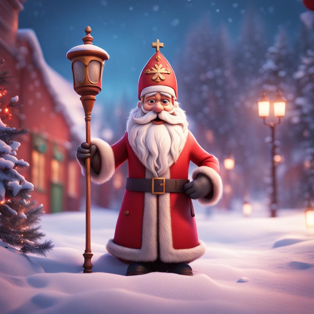 Saint Nicholas Winter: 3D Digital Art Concept